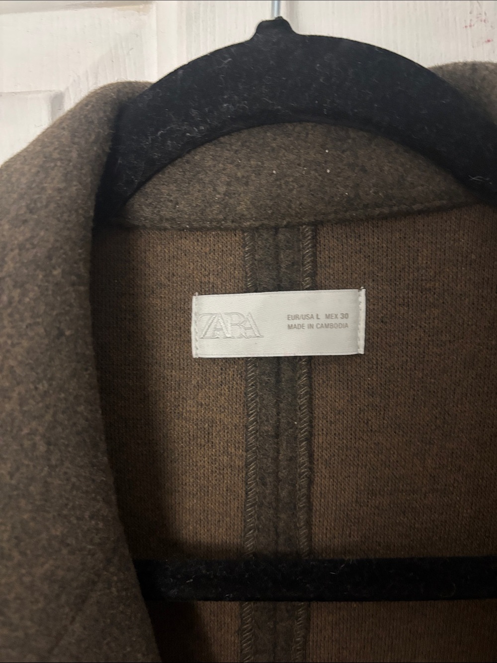 Zara Single-Button Long Trench Coat in Olive/ brown - Picture 2 of 3
